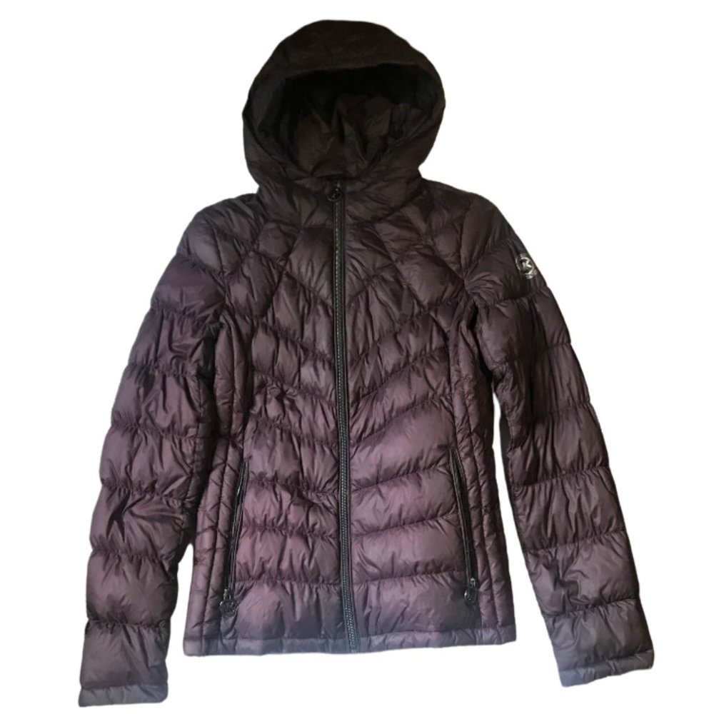 Michael Kors Raisin-colored Hooded Packable Down Fill Jacket, Size XS